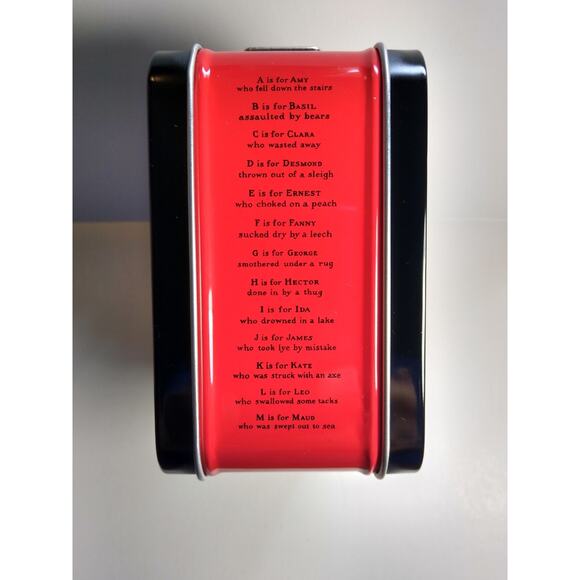 Edward Gorey The Gashlycrumb Tinies Red Metal Lunchbox Tin 2003 Gothic Spooky - Picture 3 of 10